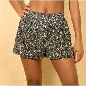 Shade And Shore XL (16) Black Polka Dot High Waist Swim Shorts Lined New W/ Tags